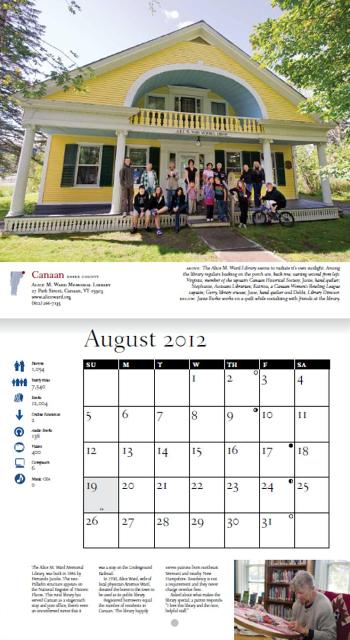 Vermont Library Calendar Project Example