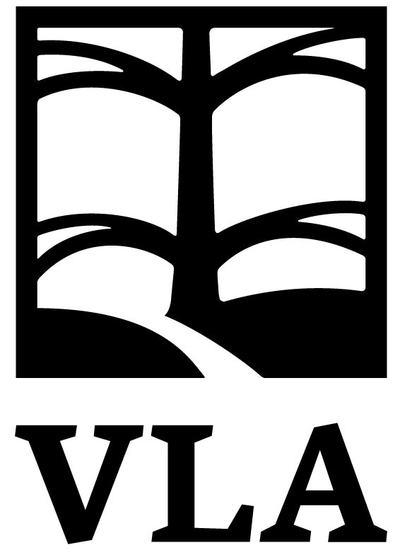 tre with branches that look like pages. Reads: VLA