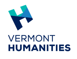 Blue logo text large capital H above