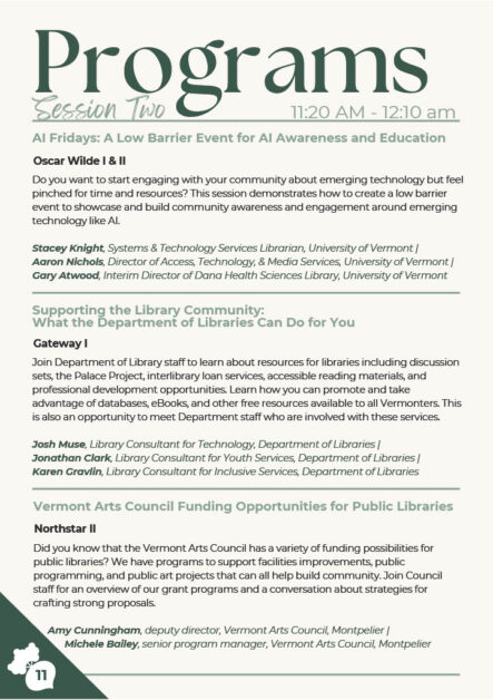 page view of conference program.