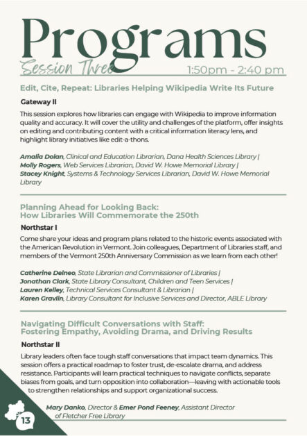 page view of conference program.