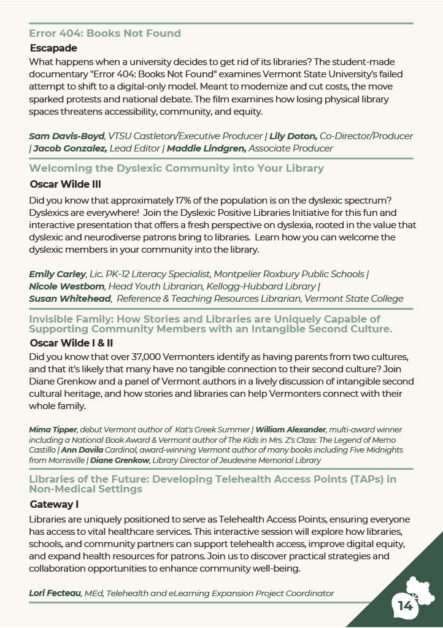 page view of conference program.