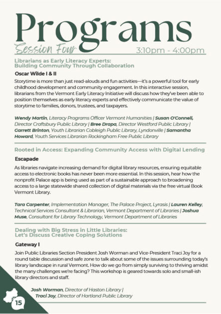 page view of conference program.